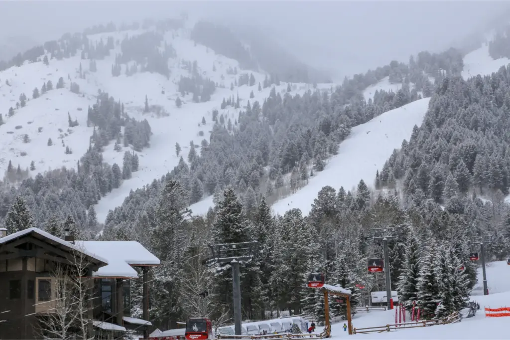 The base of Jackson Hole resort Jackson, Wyoming, on December 24, 2019.