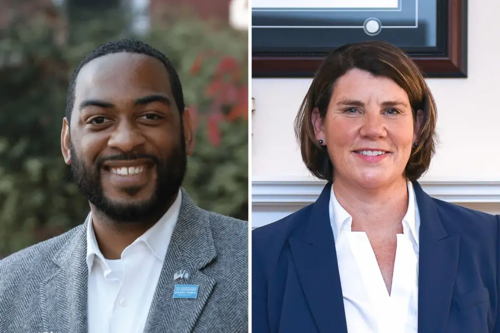Progressive Democratic Senate candidate and former Kentucky state Representative Charles Booker, left, and Democratic Senate candidate and former Marine fighter pilot Amy McGrath. (Photos from Booker/McGrath Facebook pages)