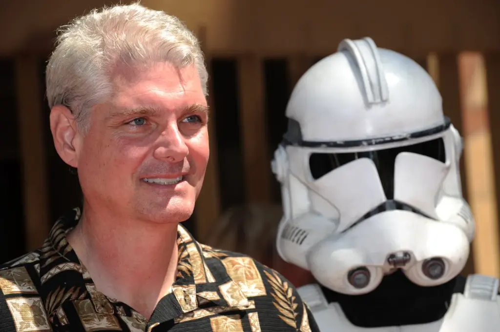 Actor Tom Kane, the voice of Yoda, at the U.S. premiere of Star Wars: The Clone Wars in Hollywood, California, on August 10, 2008. (Getty Images)