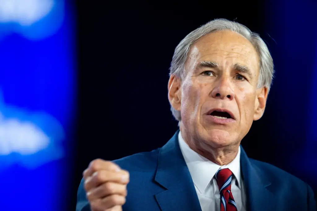 Governor Greg Abbott speaks during a discussion at the Gaylord Texan Resort and Conference Center on March 27, 2026, in Grapevine, Texas. (Photo by Brandon Bell/Getty Images)